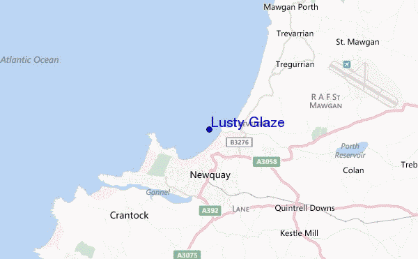 mapa de localização de Lusty Glaze