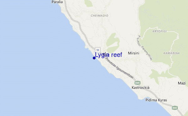mapa de localização de Lygia reef