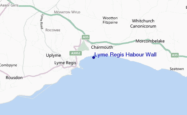 mapa de localização de Lyme Regis Habour Wall