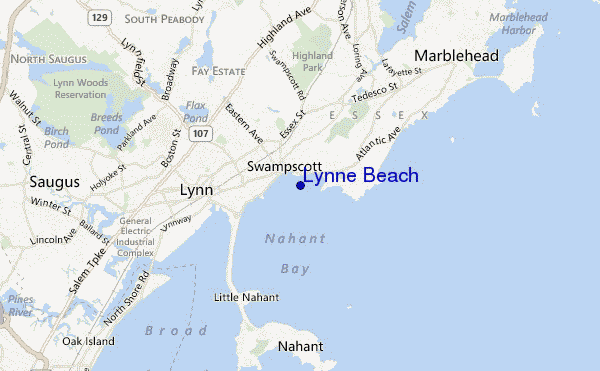 mapa de localização de Lynne Beach