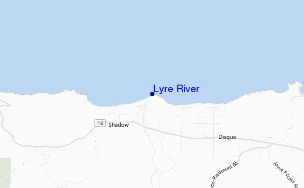mapa de localização de Lyre River