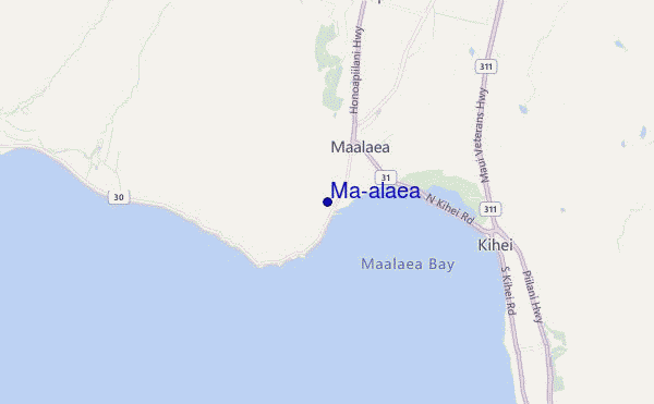 mapa de localização de Ma'alaea