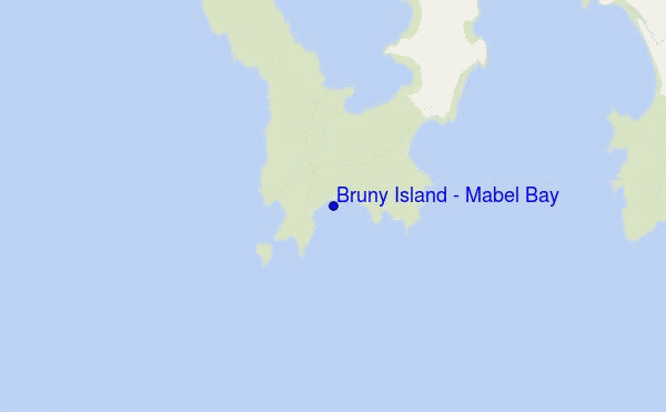 mapa de localização de Bruny Island - Mabel Bay