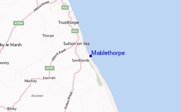 mapa de localização de Mablethorpe