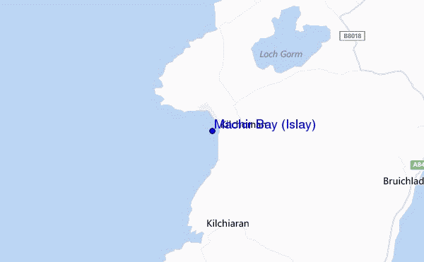 mapa de localização de Machir Bay (Islay)