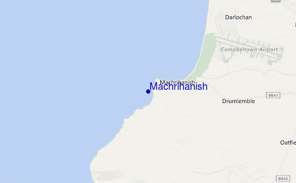 mapa de localização de Machrihanish