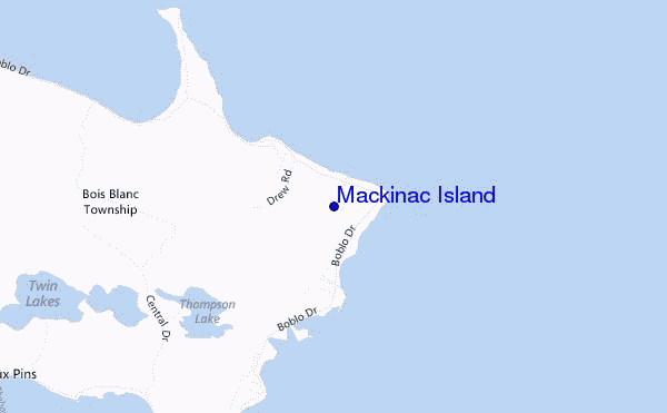 mapa de localização de Mackinac Island