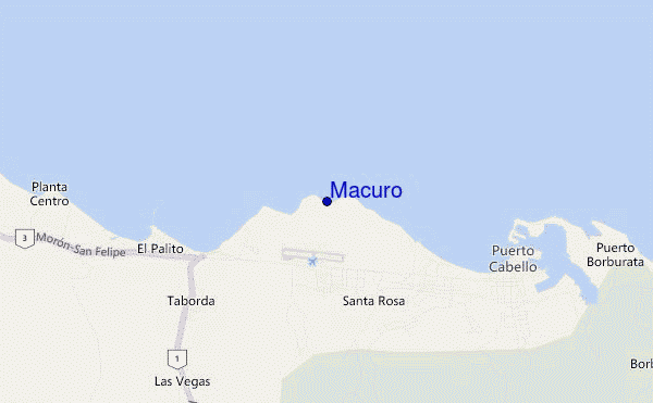 mapa de localização de Macuro