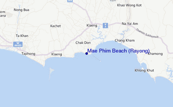 Mae Phim Beach (Rayong) Location Map