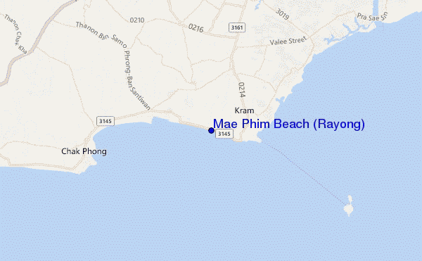 mapa de localização de Mae Phim Beach (Rayong)
