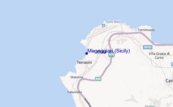 mapa de localização de Magaggiari (Sicily)