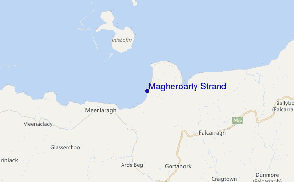 mapa de localização de Magheroarty Strand