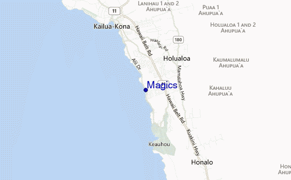 mapa de localização de Magics