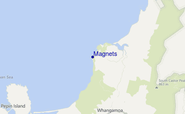 mapa de localização de Magnets