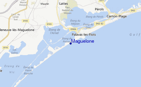 mapa de localização de Maguelone