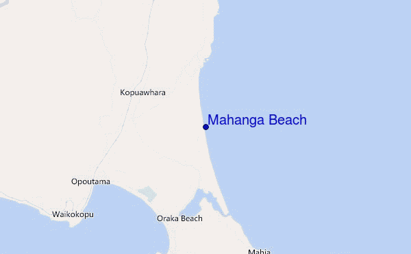mapa de localização de Mahanga Beach