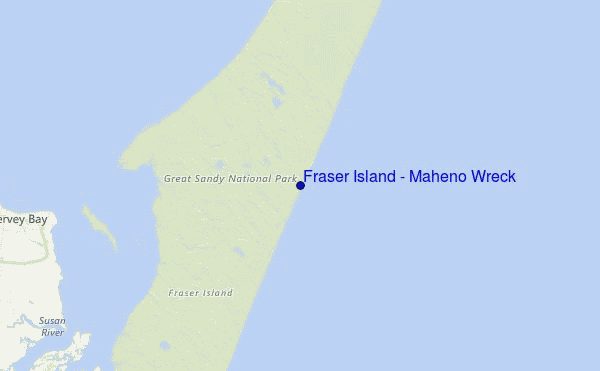 Fraser Island - Maheno Wreck Location Map