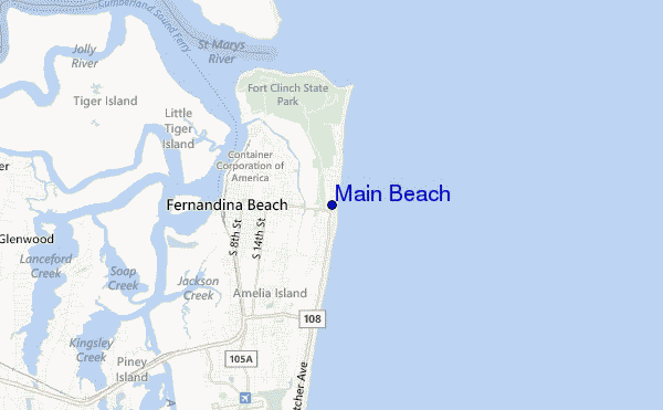 mapa de localização de Main Beach
