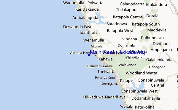 mapa de localização de Main Reef (Hikkaduwa)
