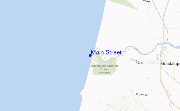 mapa de localização de Main Street