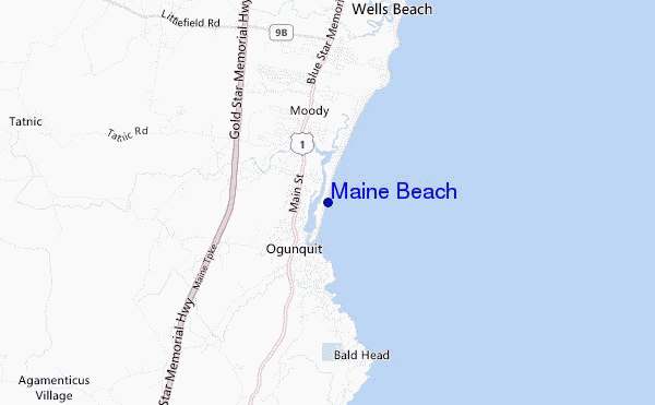 mapa de localização de Maine Beach