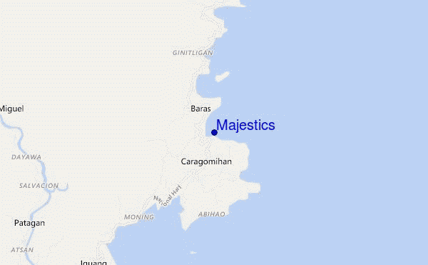 mapa de localização de Majestics