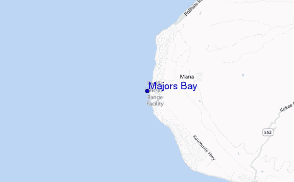 mapa de localização de Majors Bay