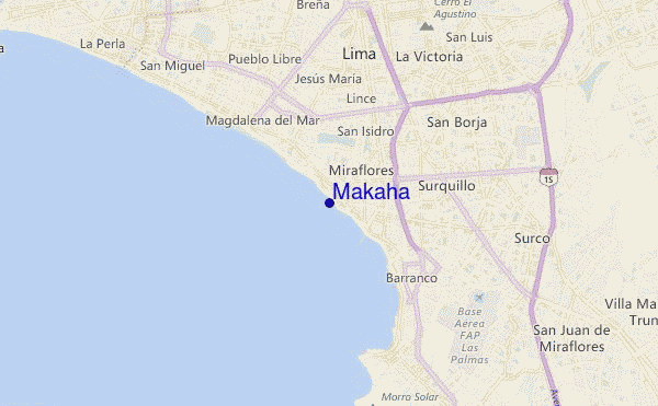 mapa de localização de Makaha