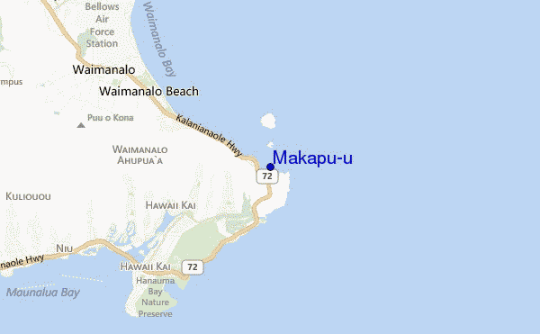 mapa de localização de Makapu'u