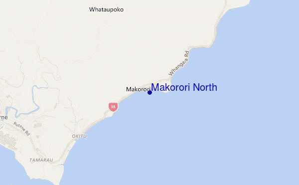 mapa de localização de Makorori North