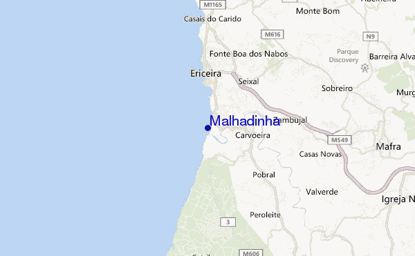 mapa de localização de Malhadinha