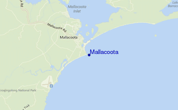 mapa de localização de Mallacoota