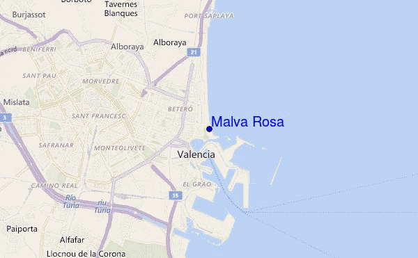 mapa de localização de Malva Rosa