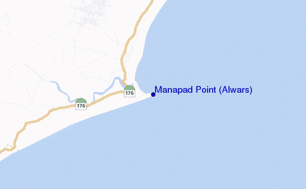 mapa de localização de Manapad Point (Alwars)