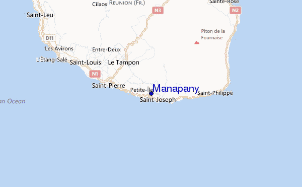 Manapany Location Map