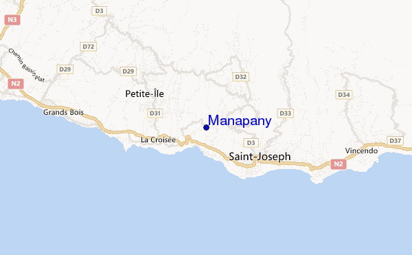 mapa de localização de Manapany