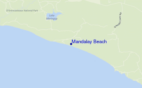 mapa de localização de Mandalay Beach