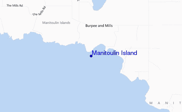 mapa de localização de Manitoulin Island