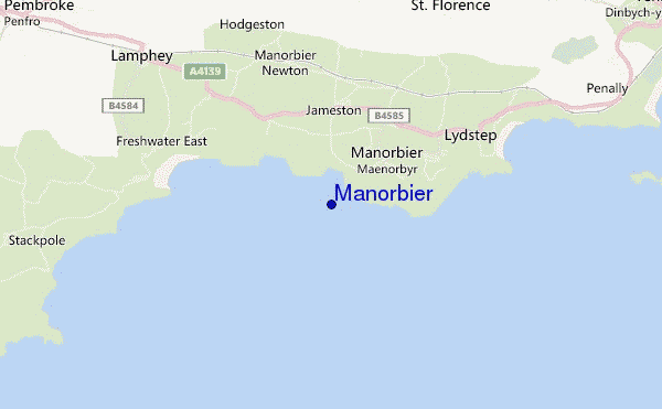 mapa de localização de Manorbier