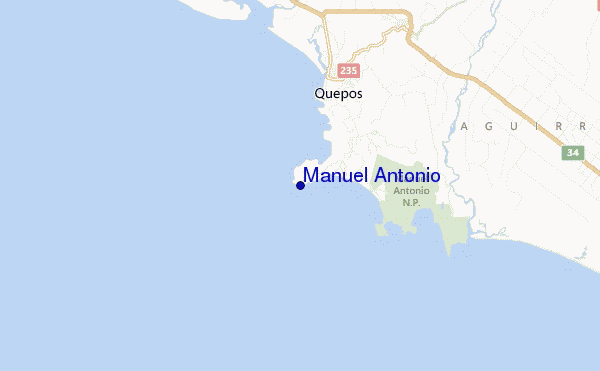 mapa de localização de Manuel Antonio
