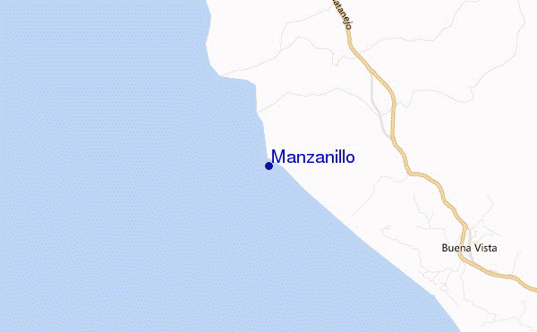 mapa de localização de Manzanillo