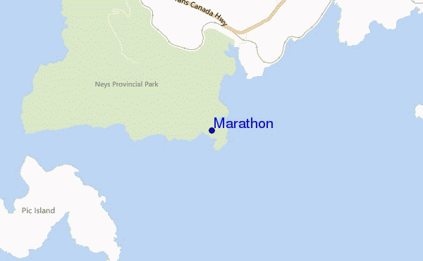 mapa de localização de Marathon