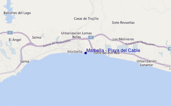 mapa de localização de Marbella - Playa del Cable