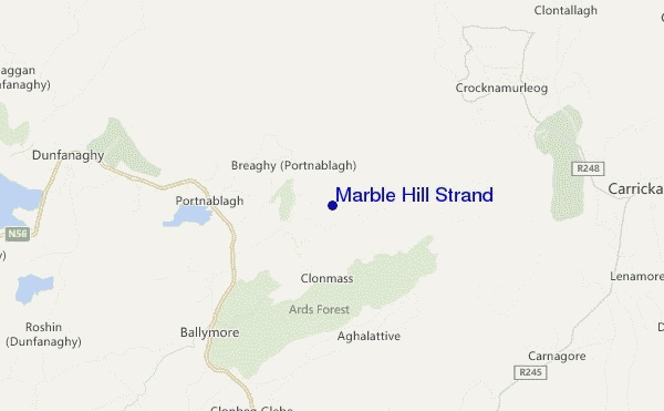 mapa de localização de Marble Hill Strand