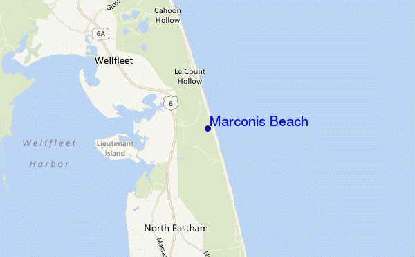 mapa de localização de Marconis Beach