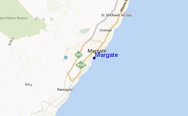 mapa de localização de Margate