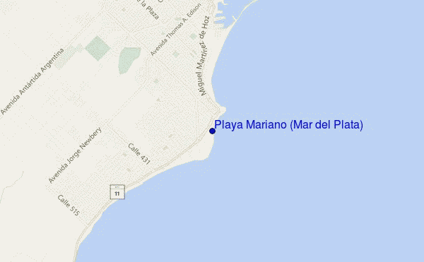 mapa de localização de Playa Mariano (Mar del Plata)