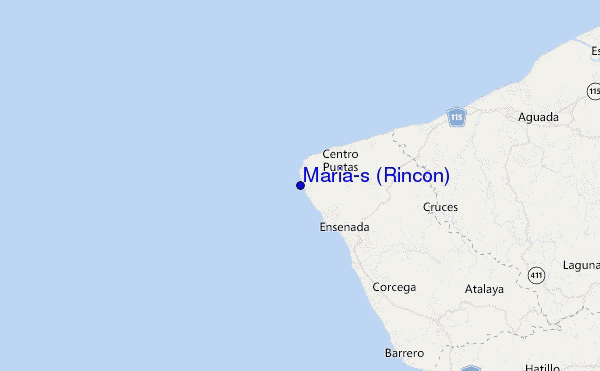 mapa de localização de Maria's (Rincon)