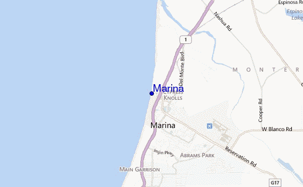 mapa de localização de Marina