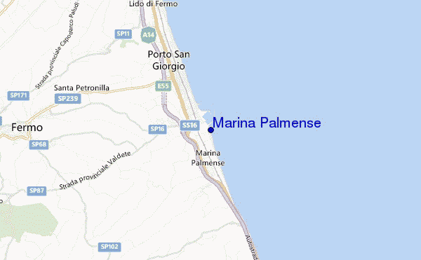 mapa de localização de Marina Palmense